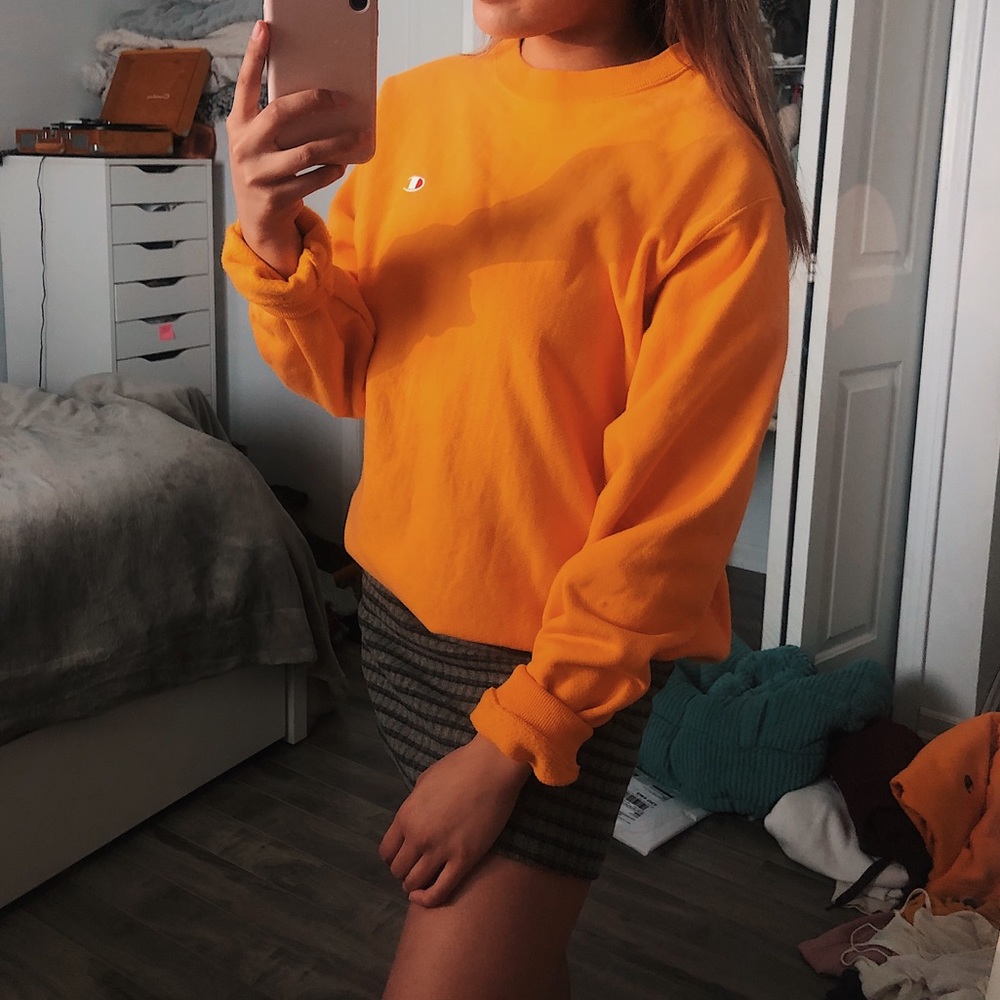 champion mustard yellow sweater